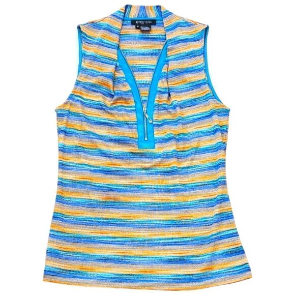 Vintage Etcetera Satin Zipper Front Detail, Rainbow & Metallic Pattern | M - Picture 2 of 8